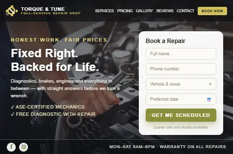 Auto Detailing Website
