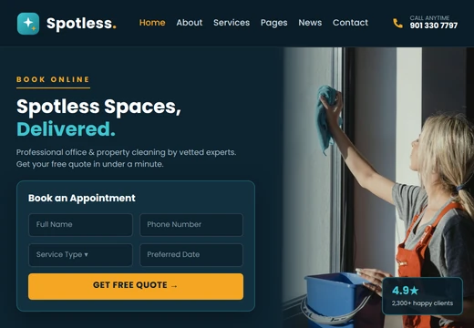 Cleaning website